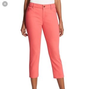 Chico’s platinum coral crop jeans